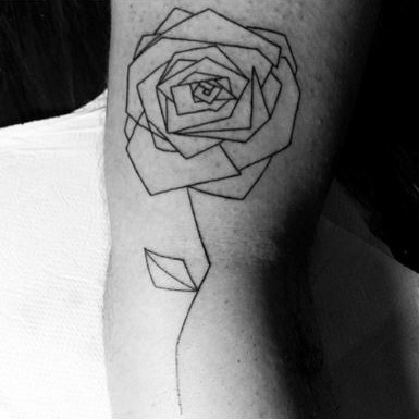 Rose Geometric Tattoo Design