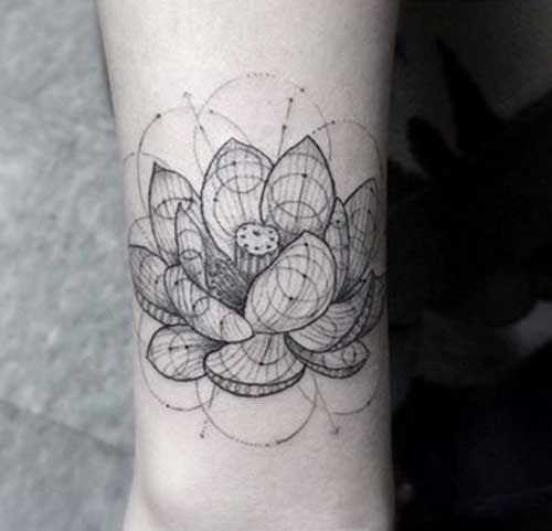 Geometric Lotus Tattoo