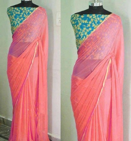 Georgette Saree With Designer Blouse