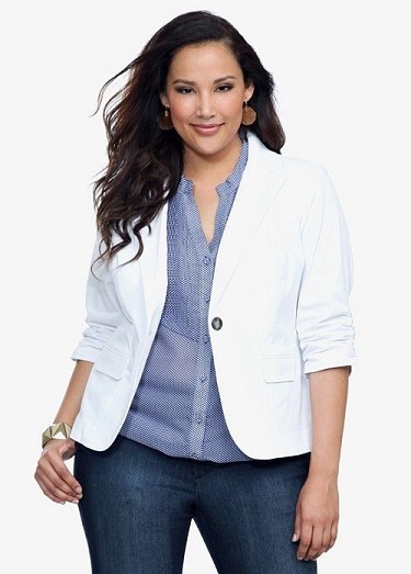 Plus Size White Blazer Women