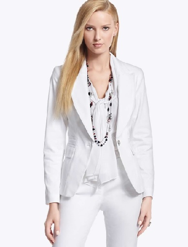 White Cotton Blazer Womens