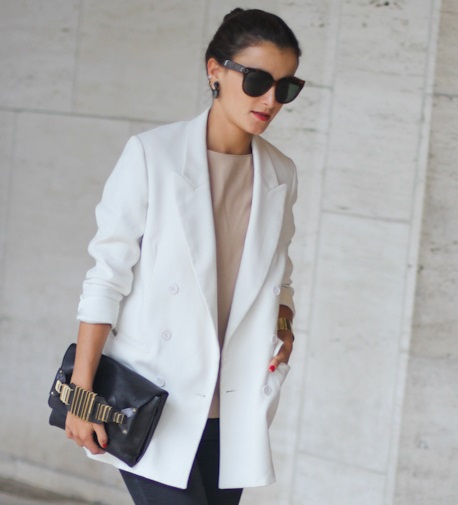 White Boyfriend Blazer Women