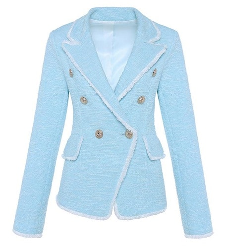 Cotton Blue Blazer Women