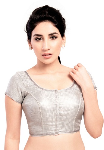 silver blouse