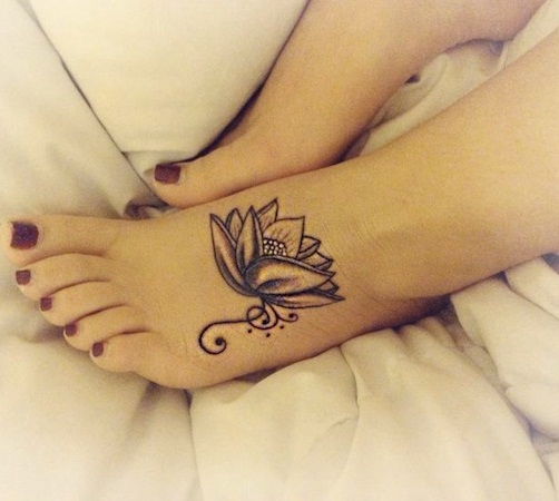 flower foot tattoos