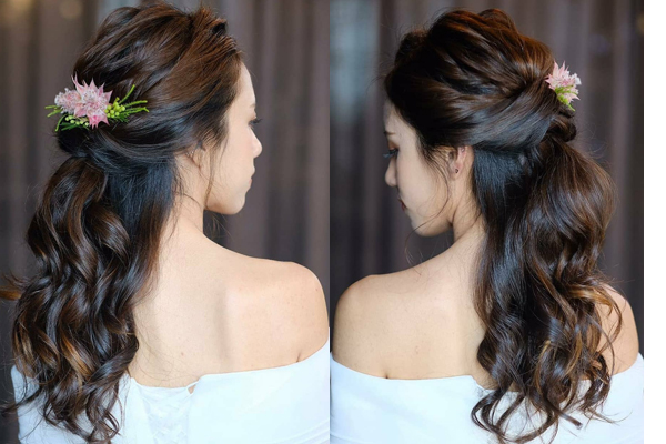 Messy Half-up Bun Hairstyle