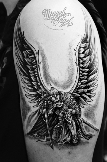 Daring Knight Angel Tattoo for Men