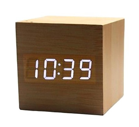 Wooden Cube Atomic Clock