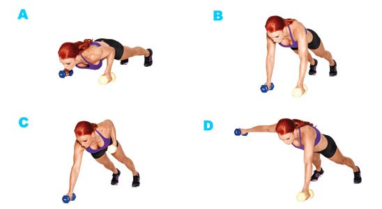 exercise belly fat Dumbbell Cross Rows