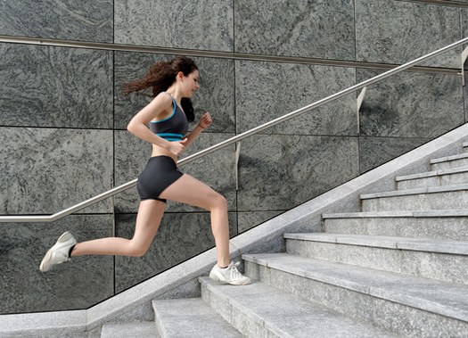 Running Up stairs exercise for reducing belly fat