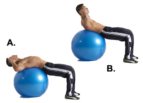 Belly fat exercise = Ball Crunch