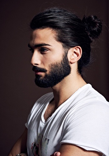 The Dark Bun for Men with Medium Hair