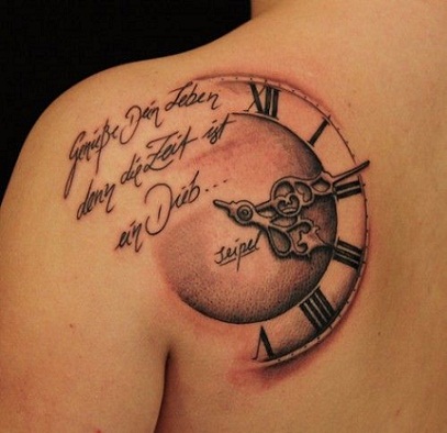 Time Tattoo with Quotes