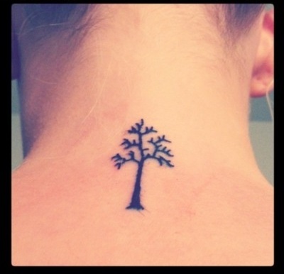  Simple Small Tree Tattoos On Neck