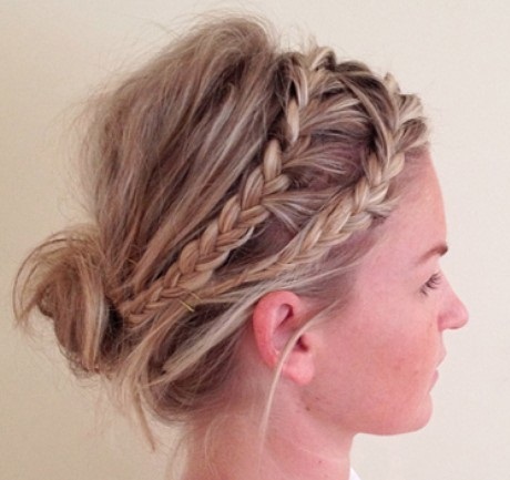 blonde-hairstyles-blonde-bun-with-two-braids