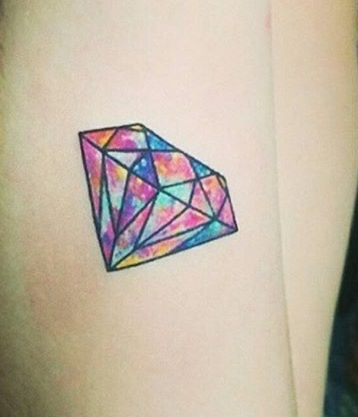 Multi Colored Diamond Tattoo