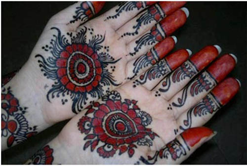 Colored Round Mehndi Design