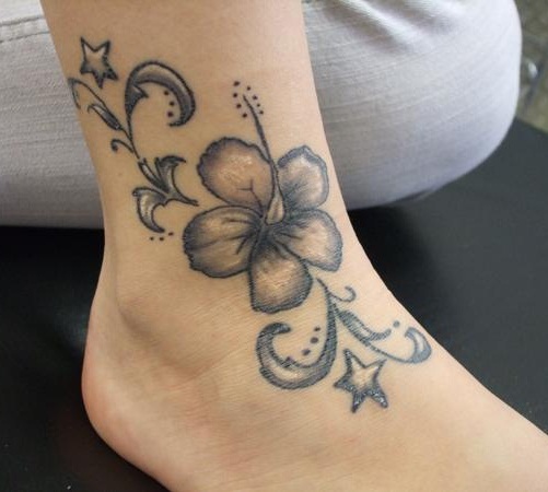 lily tattoos on foot