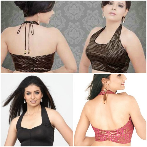 Simple Blouse Designs-Halter Neck Blouse 3