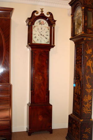 Mahogany Veneered Long Case Grandfather Clocks