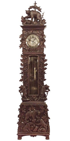 Walnut Rustic Black Forest Grandfather Clocks