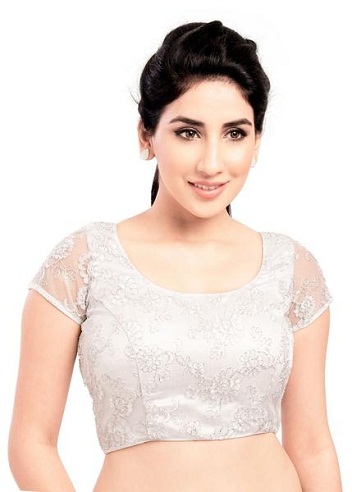 Silver Brocade Party wear Readymade Blouse