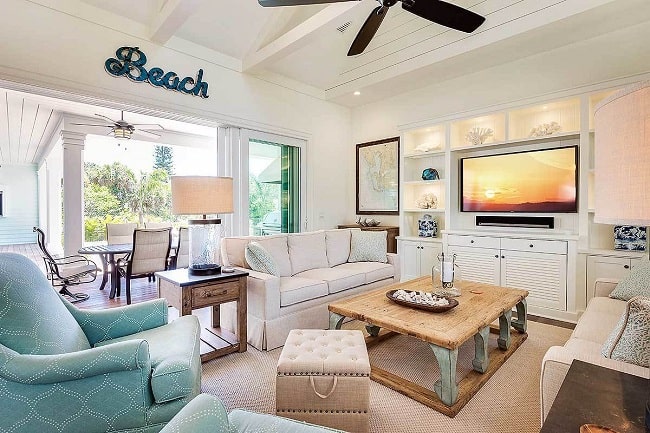 Beach Style Living Room