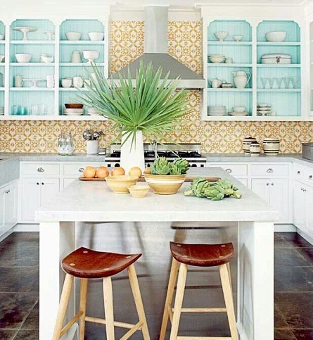 Moroccan Open Cabinet Kitchen Design