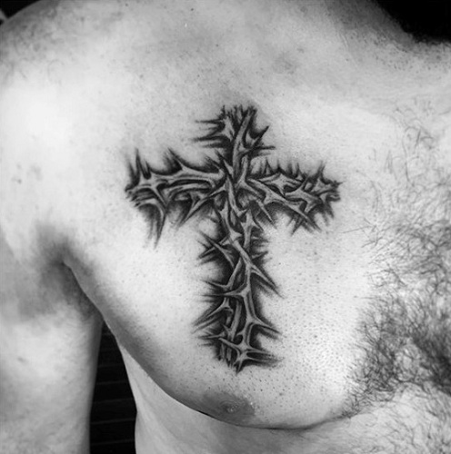 cross tattoos on chest