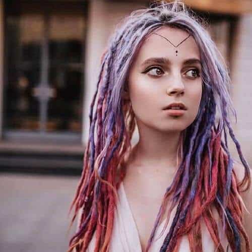 Coloured Long Dreadlocks Hairstyle