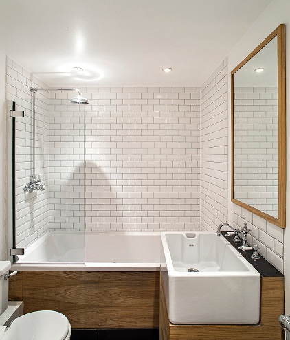 Bathroom with Belfast sinks