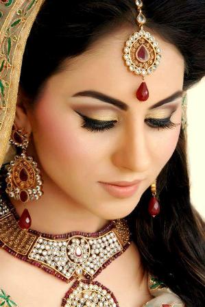 Gold and Red Bridal Makeup