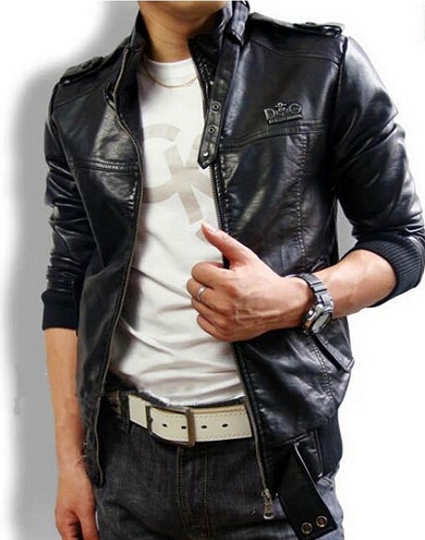 Simple leather jacket