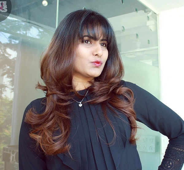 Blow Dried Wavy Look With Bangs