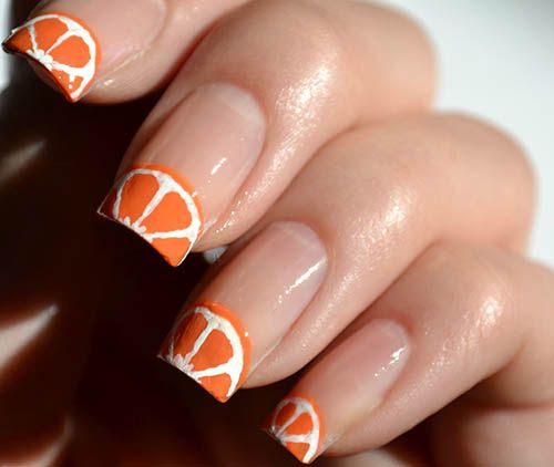 Orange Fruit Nail Art