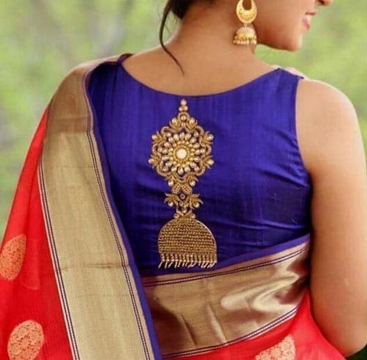 Silk Saree Blouse Designs Neck Back