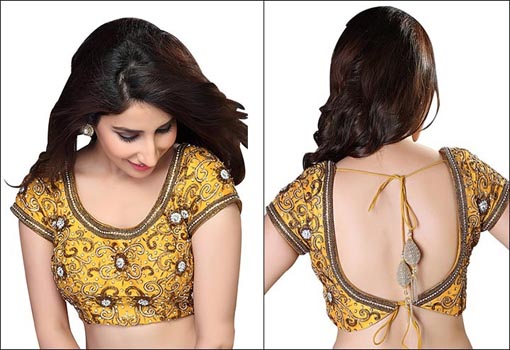 Yellow Designer Blouse Design