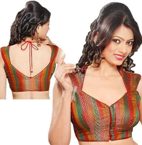 Designer Blouse With Alluring Neck Design