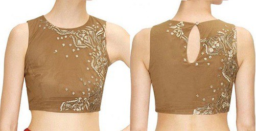 Golden Alluring Pattern Designer Blouse