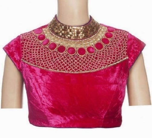 Pink Alluring Neck Designer Blouse