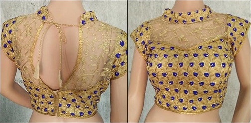 Designer Golden Blouse Pattern