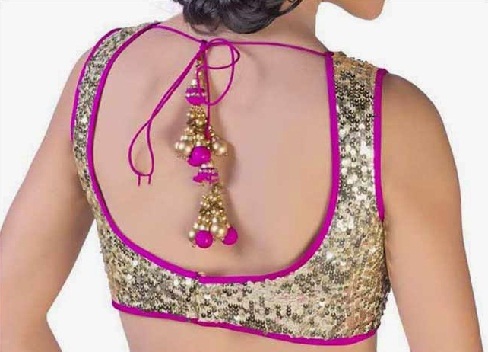 Stylish String Back Neck Blouse for Saree