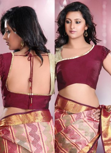 Saree Blouse Designs-Stylish Maroon Blouse 8