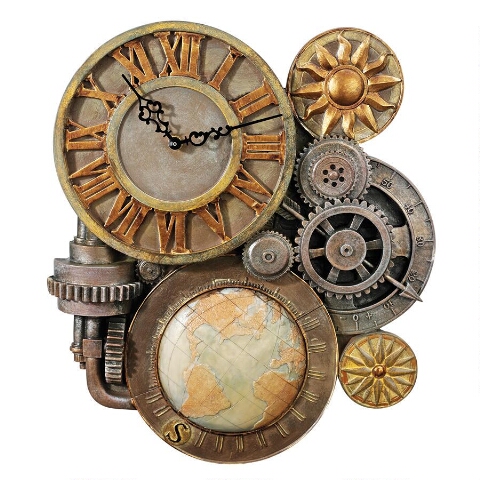 Gears of Time Sculptural Wall Clock