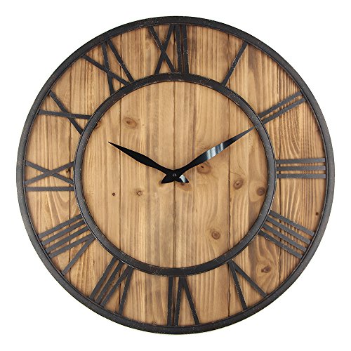 Rustic Vintage Metal & Wood Clock