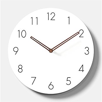 Simple Modern White Round Wooden Wall Clock