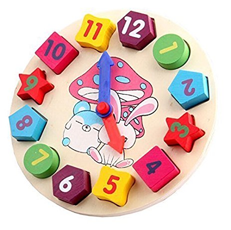 Wooden Blocks Toy Clock