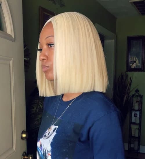 Blonde Blunt Cut Bob