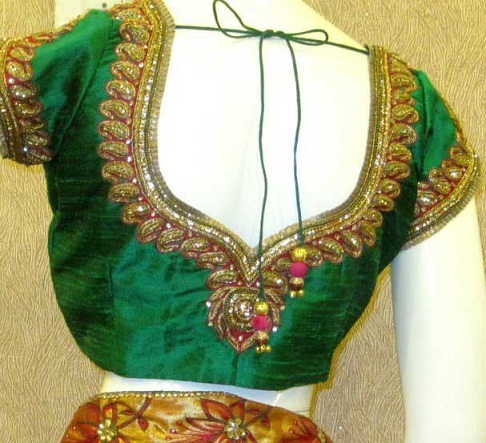 Green blouse designs2