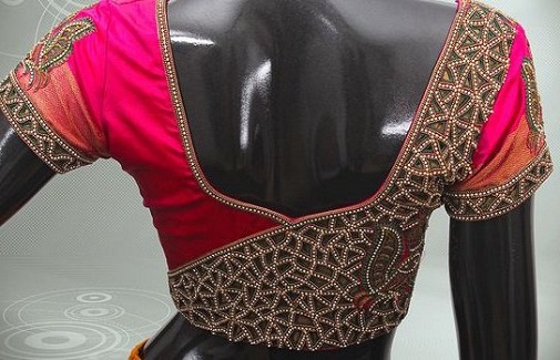 Blouse Back Neck Designs With Stone Work9